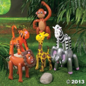 Inflate Zoo Animal Assortment<br>16"to25"-1 dozen